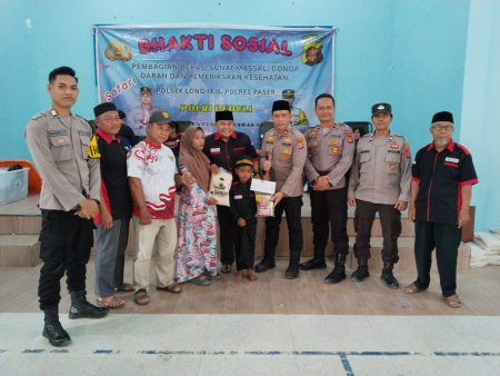 Polsek Long Ikis, Pemerintah Desa dan Yayasan Dipasana Bhakti Sesama Gelar Aksi Sosial untuk Warga Kerta Bhakti
