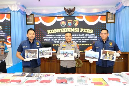 Gelar Konferensi Pers, Polda Kaltim Sampaikan Pengungkapan Dugaan Korupsi Pembangunan RS.Bekokong Kubar dengan Potensi Kerugian Negara Hingga Rp.4,16 Miliar