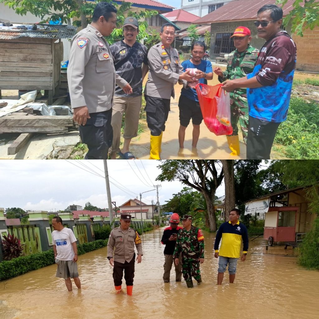 Polri Hadir untuk Kemanusiaan, Polsek Bontang Utara dan Barat Bergerak Cepat Dampingi Masyarakat Terdampak Banjir