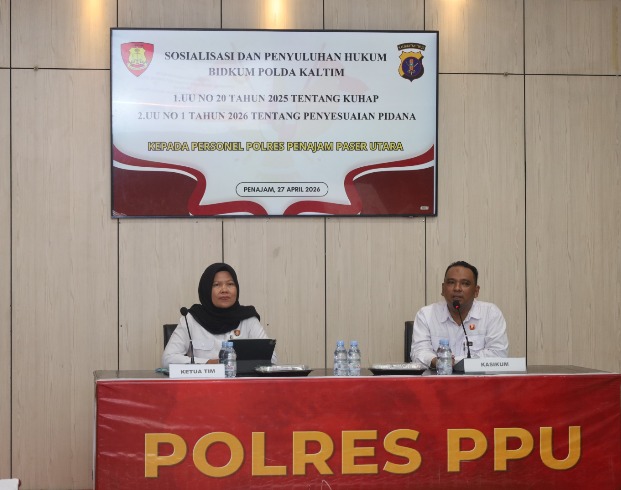 Sosialisasi Hukum Terbaru oleh Bidkum Polda Kaltim Perkuat Profesionalisme Polres PPU